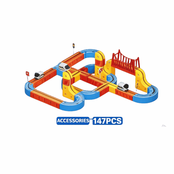 מסילה+ רכבת מגנטית אלקטרונית 147 חלקים